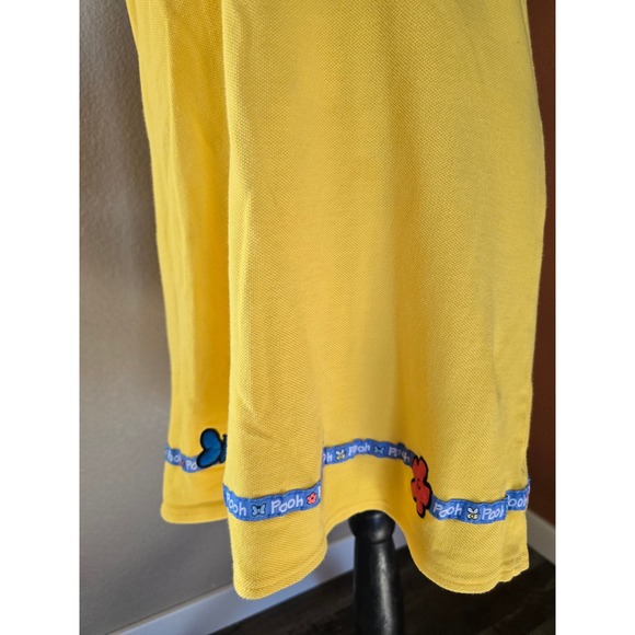 Vtg Y2K Disney World Pooh Yellow Sleeveless Polo Dress Girls XL/Womens SM - Picture 6 of 16